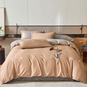 Organic cotton reversible 4 piece duvet cover set